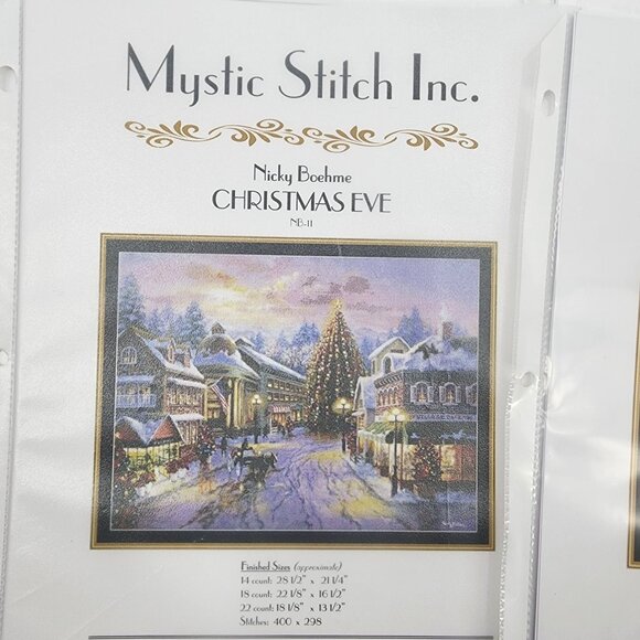 Lot of 9 Mystic Stitch Cross Stitch Patterns Nicky Boehme Christmas Floral - Picture 3 of 14